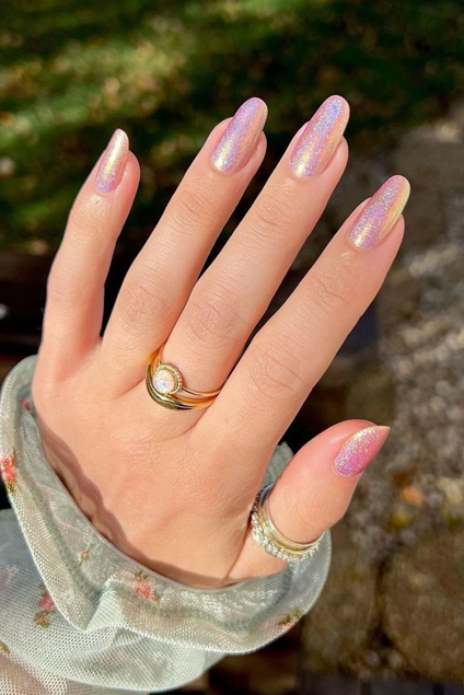 pink sparkly nails