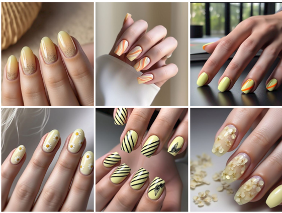 light & pale yellow nails