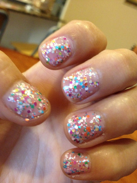 pink sparkly nails