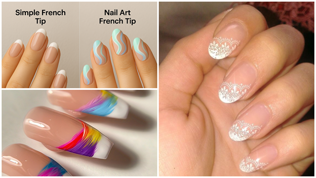 nail art ideas for french tips