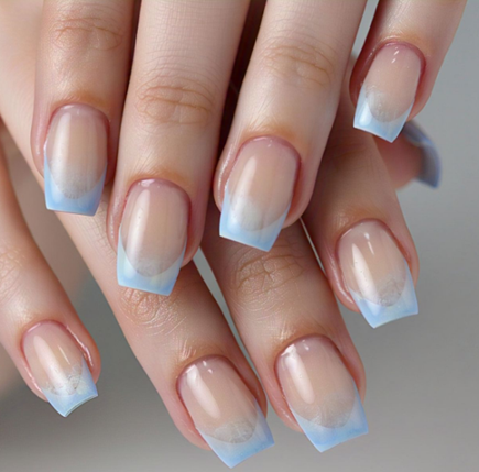 light blue french tips