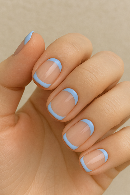 light blue french tips