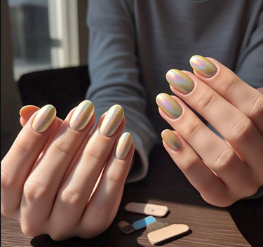 light & pale yellow nails