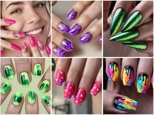 neon colors nails