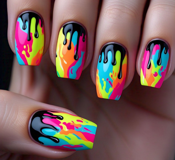 neon colors nails