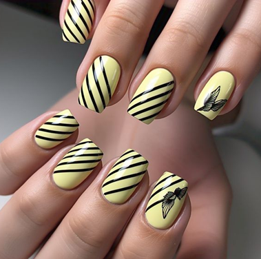 light & pale yellow nails