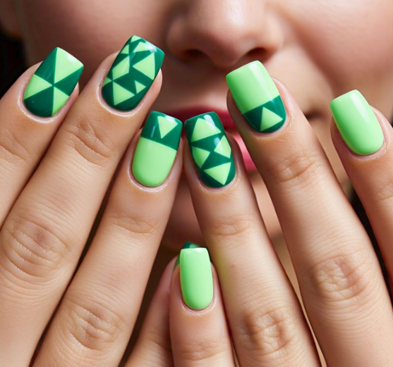 green neon nails