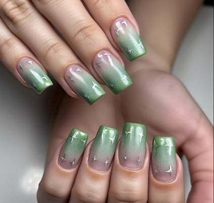 green french tip nails