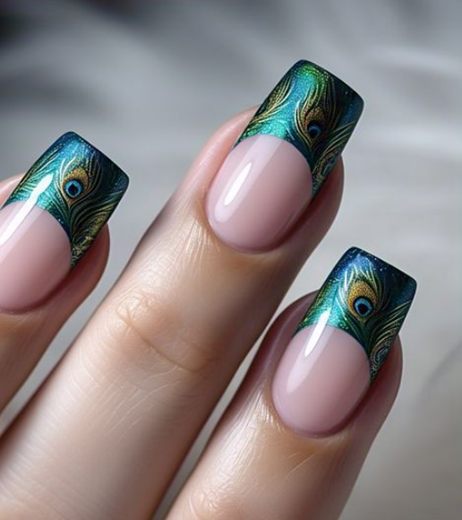green french tip nails