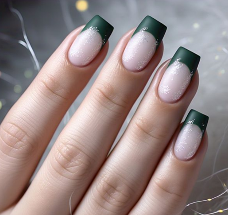 green french tip nails