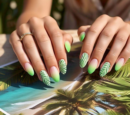 green french tip nails