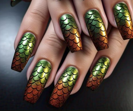 green french tip nails