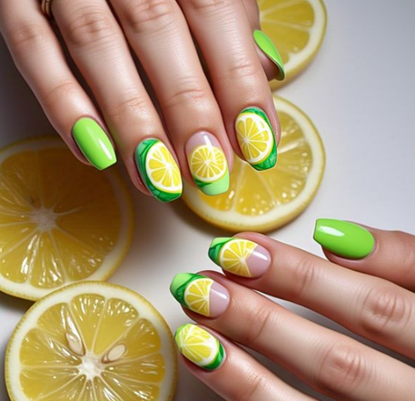 green french tip nails