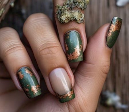 green french tip nails