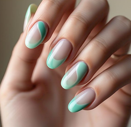 green french tip nails