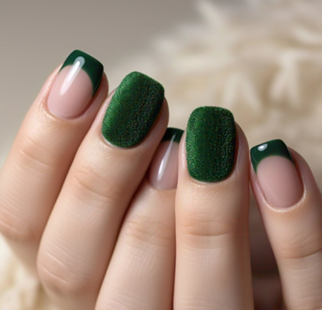 green french tip nails