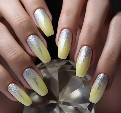 light & pale yellow nails