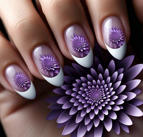 purple french tip nails