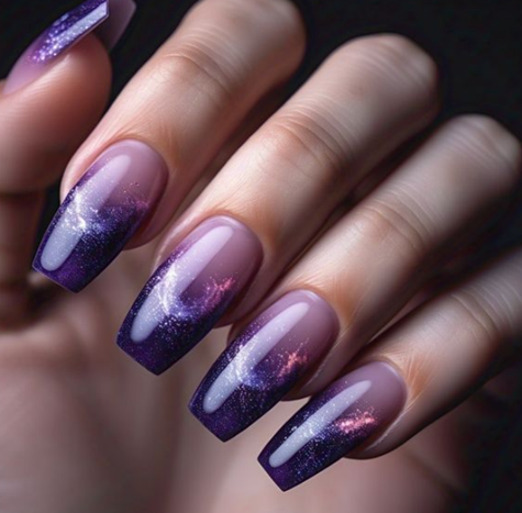 purple french tip nails