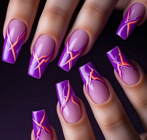 purple french tip nails