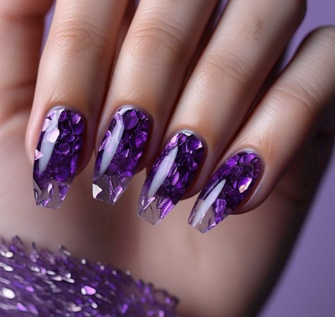 purple french tip nails