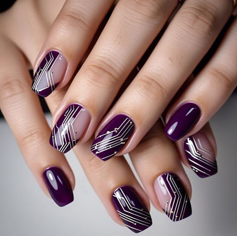 purple french tip nails