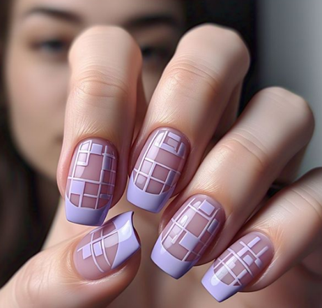 purple french tip nails