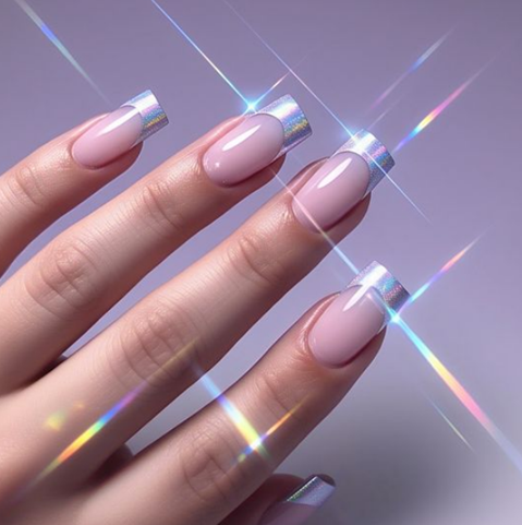 purple french tip nails