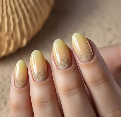 light & pale yellow nails