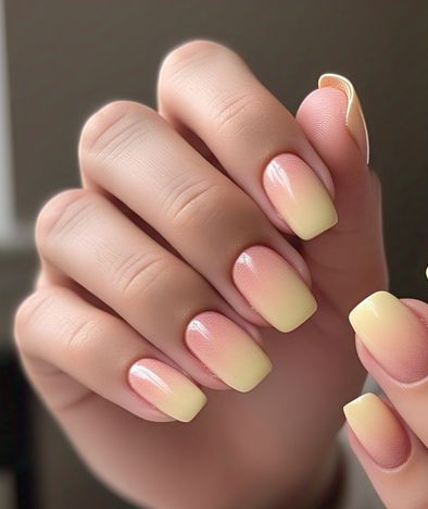 light & pale yellow nails