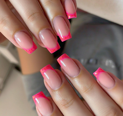 neon french tips