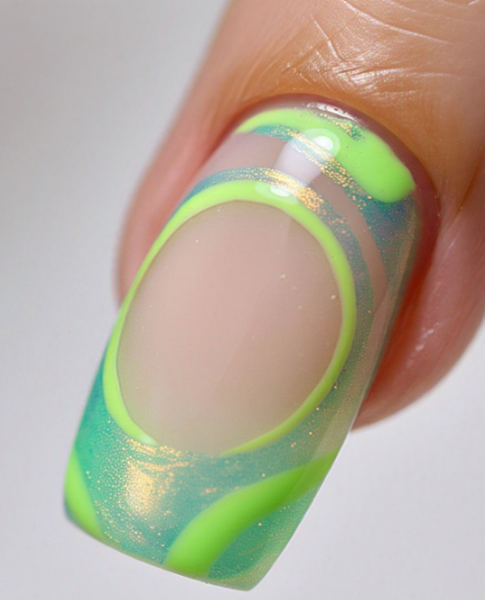 neon french tips