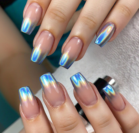 neon french tips
