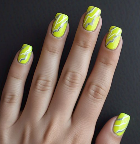 yellow neon nails