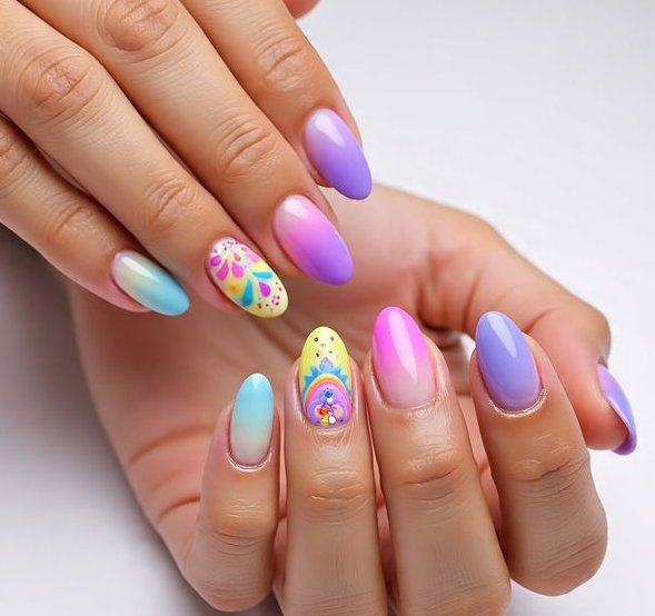 spring ombre nails
