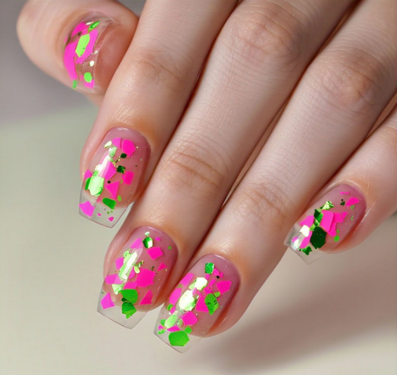 neon french tips