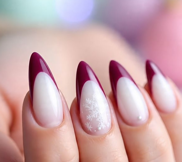 christmas nails red and white