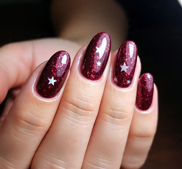christmas nails red and white