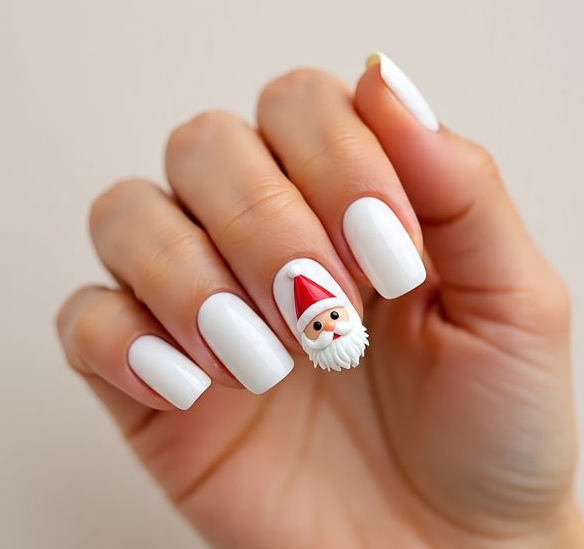 christmas nails red and white
