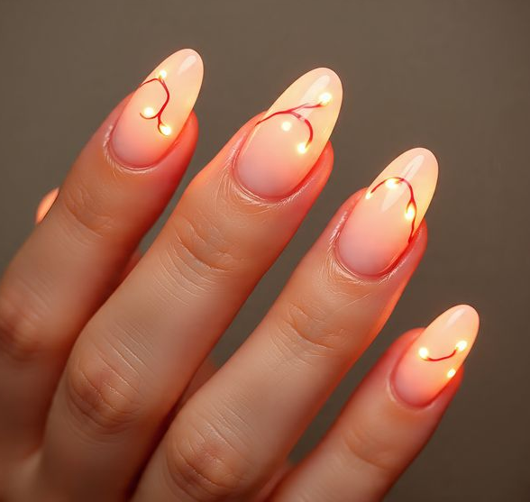 christmas nails red and white