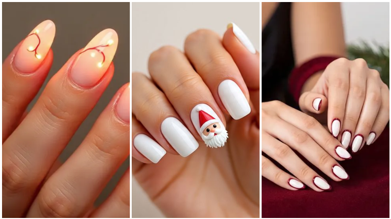 red & white nails: your christmas secret for instant spirit