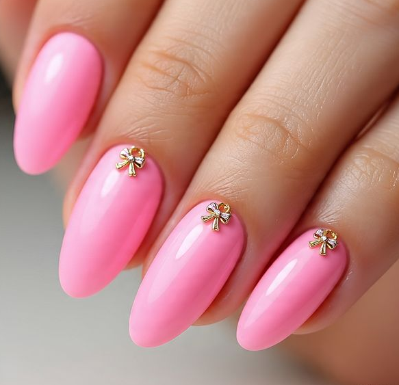 pink valentine’s nails