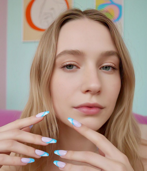 neon french tips