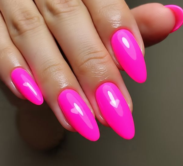pink valentine’s nails