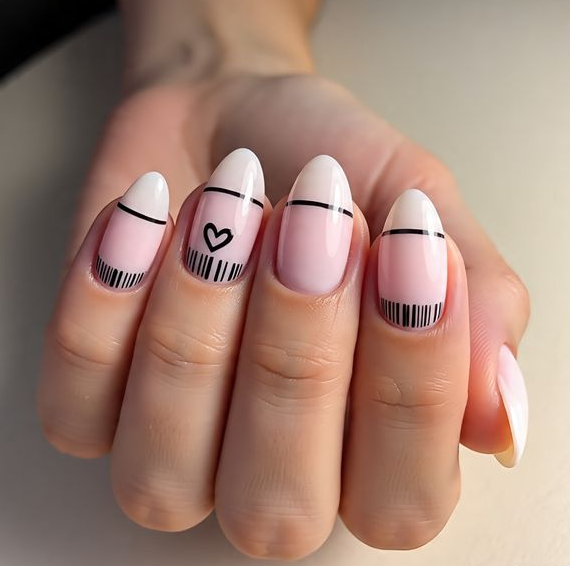 pink valentine’s nails