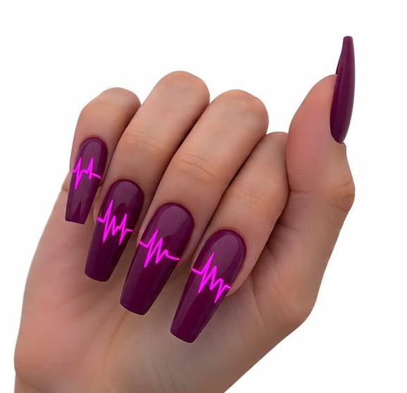 pink valentine’s nails