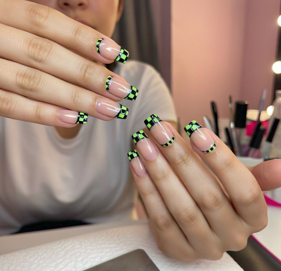 neon french tips
