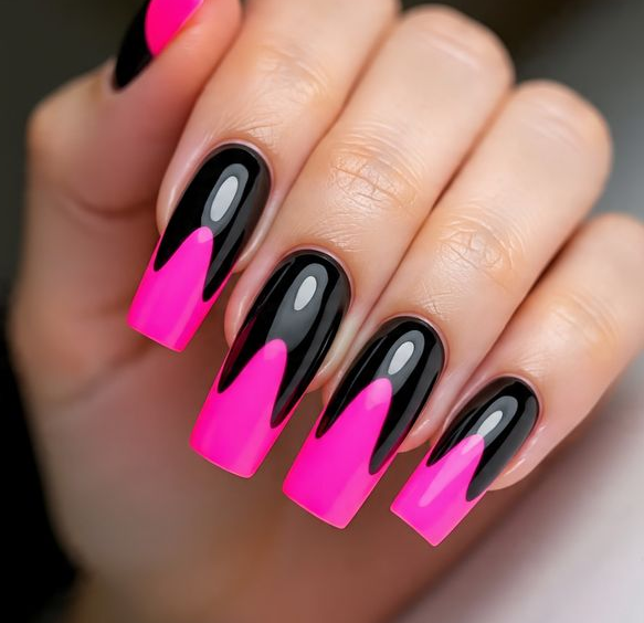 pink valentines nails