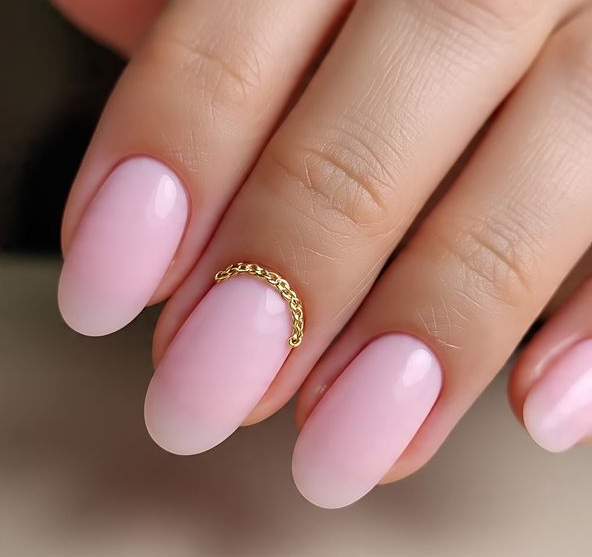 pink valentines nails