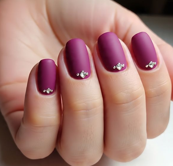 pink valentines nails